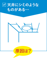 天井にシミのようなものがある…