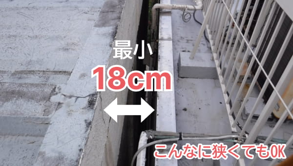 最小の敷地間はなんと18cm!