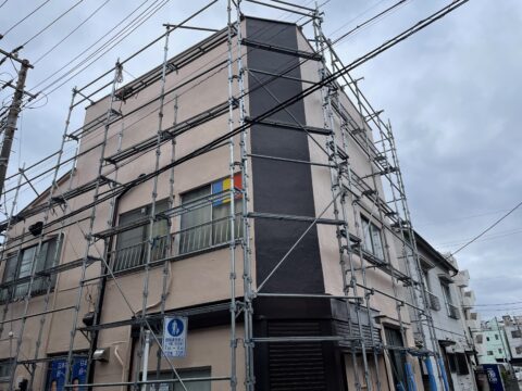 足場の解体前の点検はお客様に出来るだけわかりやすく。