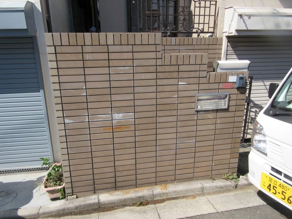 タイル薬品洗浄