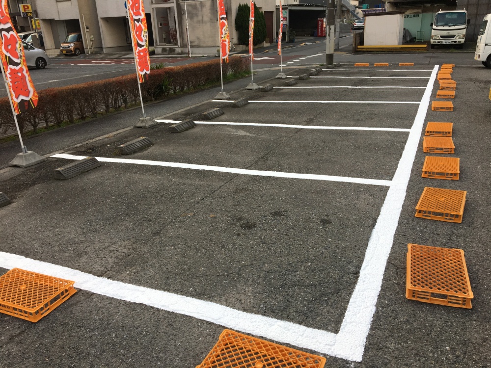 店舗駐車場のライン塗装/アスファルトのライン塗装/江戸川区大杉