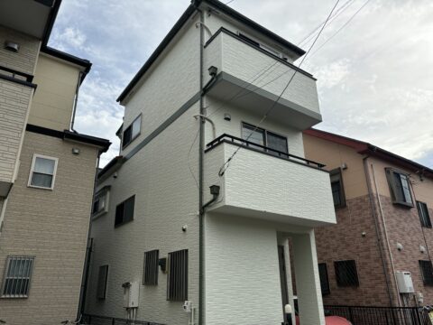 高耐久無機塗料で足立区椿の外壁塗装工事