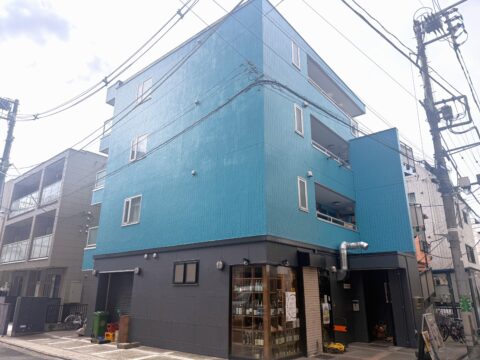 【東京都渋谷区　マンション大規模改修】ティファニーブルーの外壁塗装