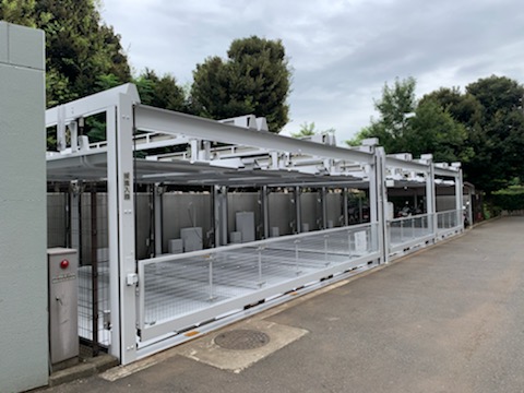 機械式立体駐車場のメンテナンス塗装工事/世田谷区北烏山