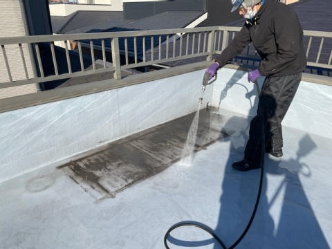 防水工事高圧洗浄清掃