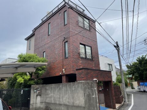 ブリックタイルの外壁をセブンエスで防水コーティングで雨漏り修繕@豊島区駒込の外壁塗装工事