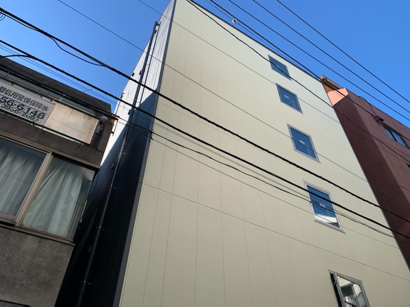 新築外壁吹き付け弾性タイル複層仕上げ塗装/板橋区中板橋の新築工事