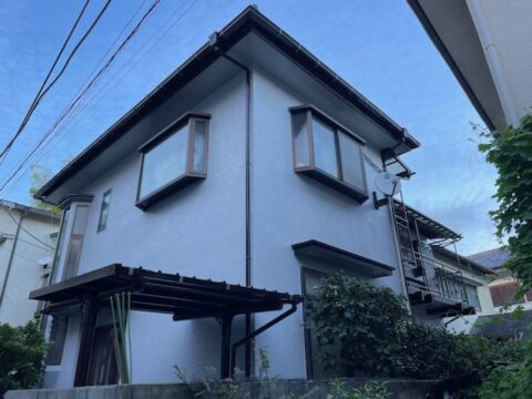 モルタル外壁の劣化の確認はヒビの発生をチェック＠大田区池上の木造モルタルの外壁塗装