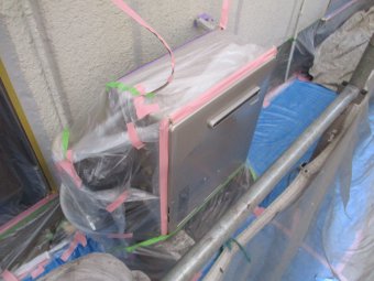 外壁塗装工事前の養生