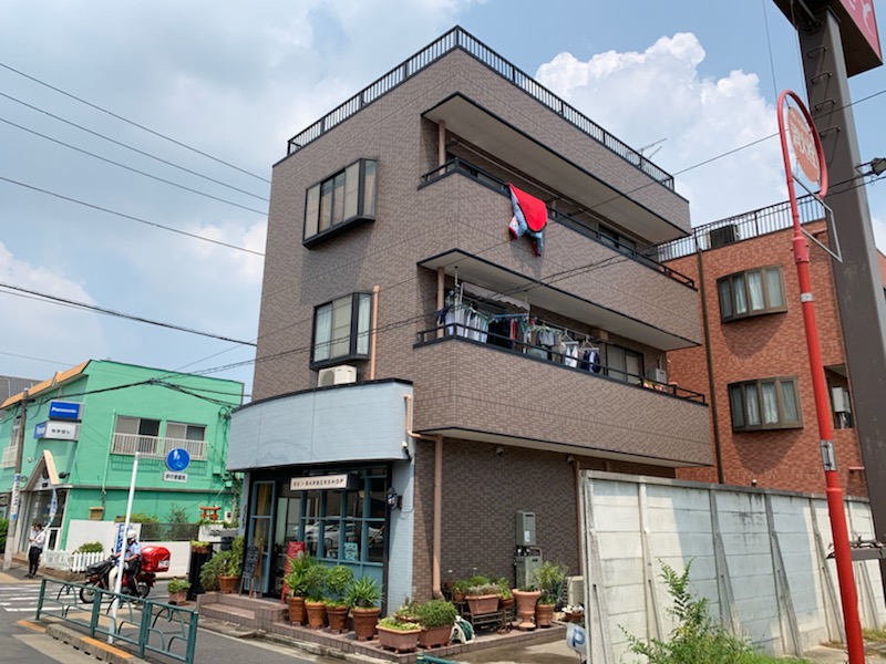 足立区島根のタイル外壁塗装はファイングラシィSiで防水効果と美観回復