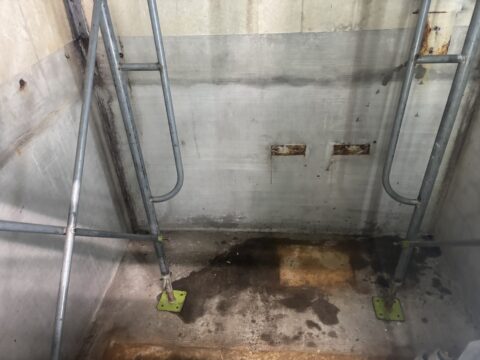 エレベーターピット防水工事ビフォー