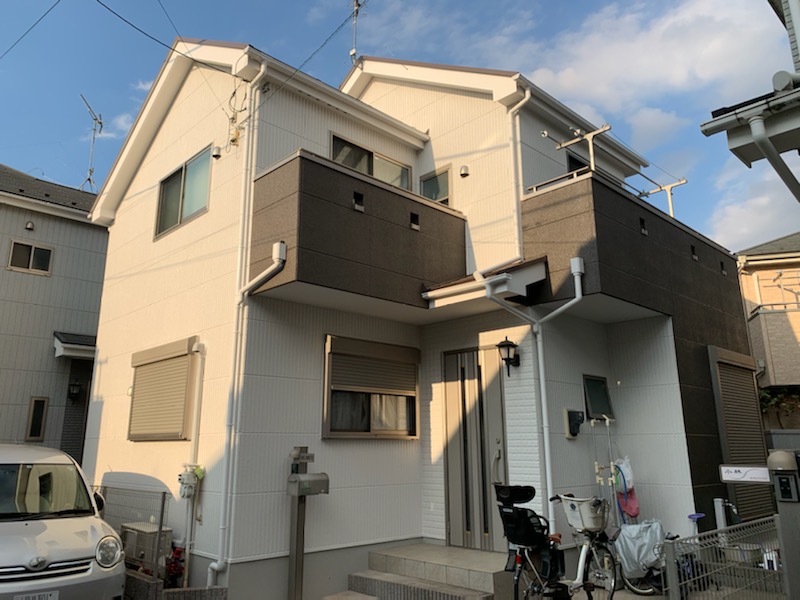 リシン外壁の塗装工事／足立区古千谷本町