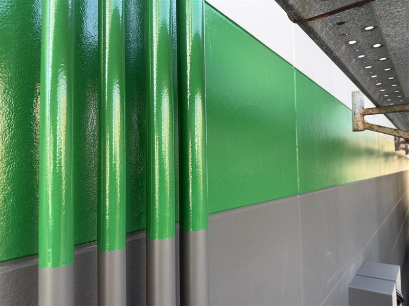 川崎新町新築工事｜外壁帯・天井・雨水配管ほか付帯部塗装の施工実績